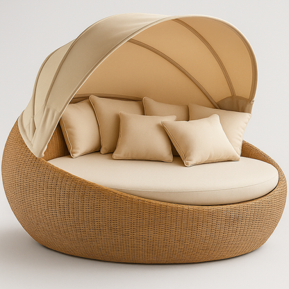 SolaceHaven Aurora Round Canopy Daybed