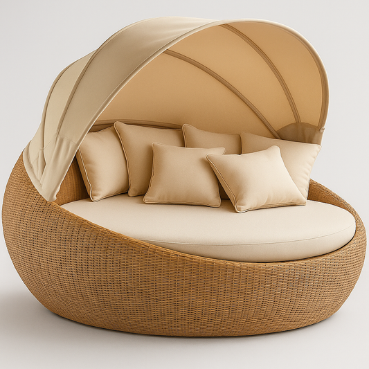SolaceHaven Aurora Round Canopy Daybed